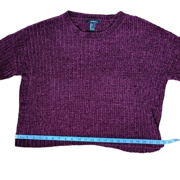 Forever 21 Burgundy Soft Fluffy  Knit Long Sleeve Sweater Women Size Large - Picture 5 of 9